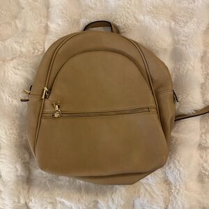 Elegant Tan Leather Backpack